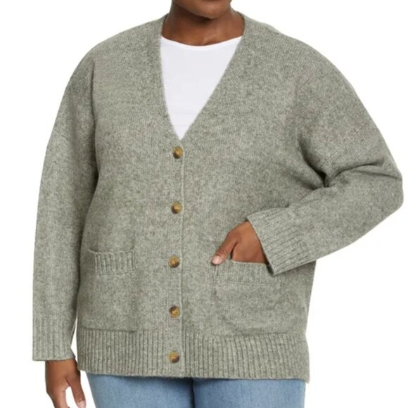 Ella Moss Women's Cozy Cardigan Pockets Green Melange‎ Size Large NEW - Picture 1 of 6